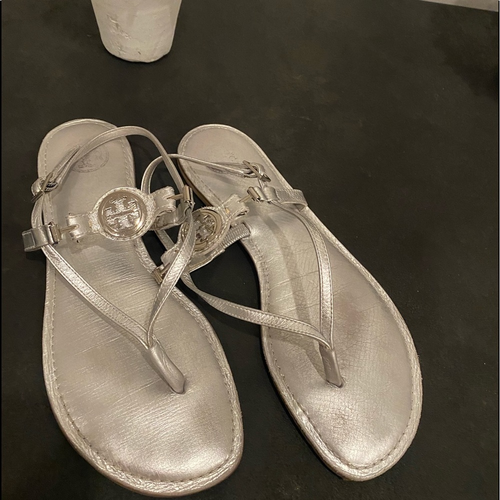 Tory Burch Silver Sandals